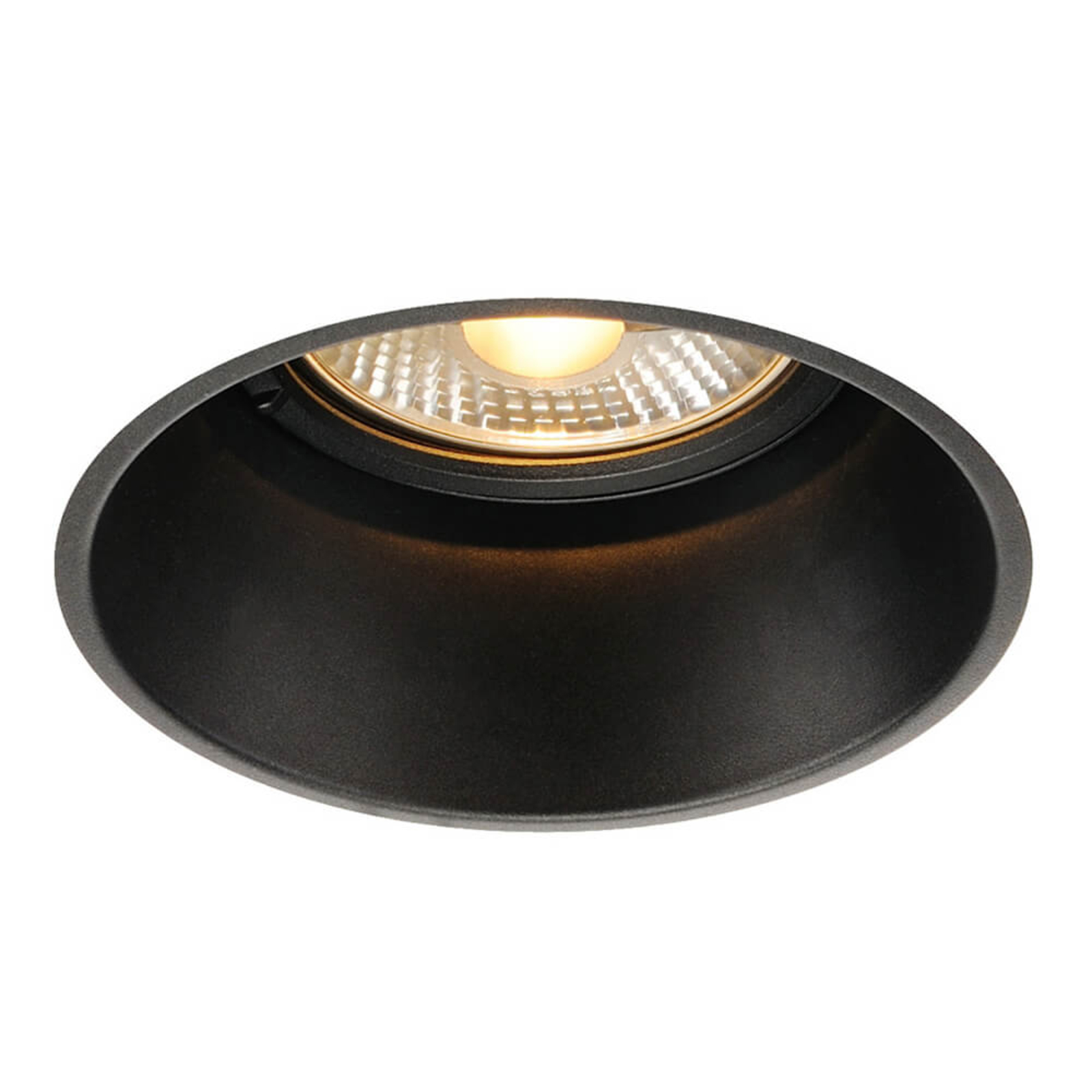 SLV Horn-T innfellingslampe, svart, blender