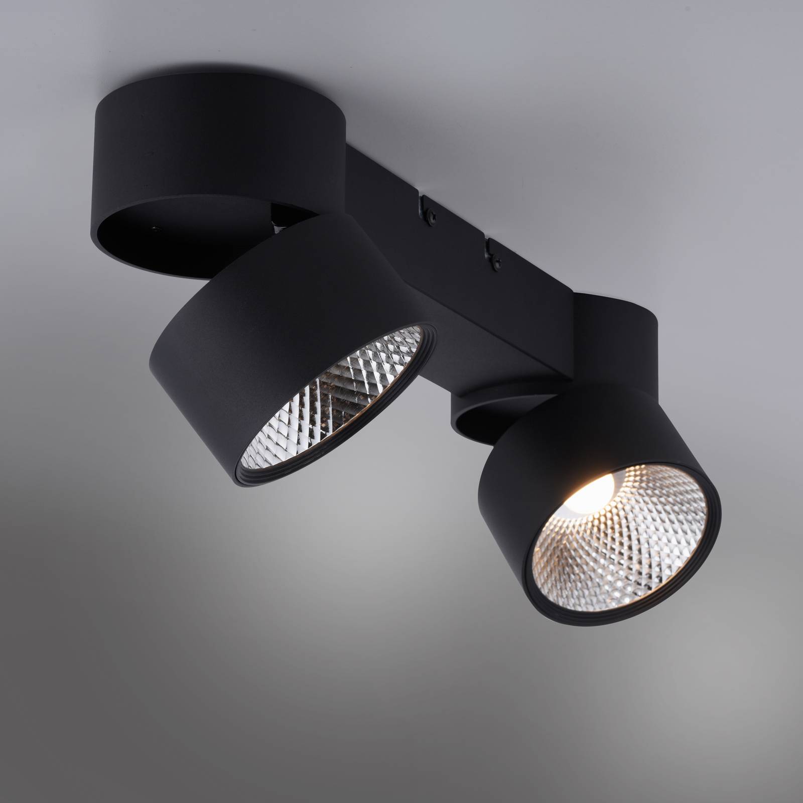 PURE Nola lampa sufitowa LED 2-punktowa czarna