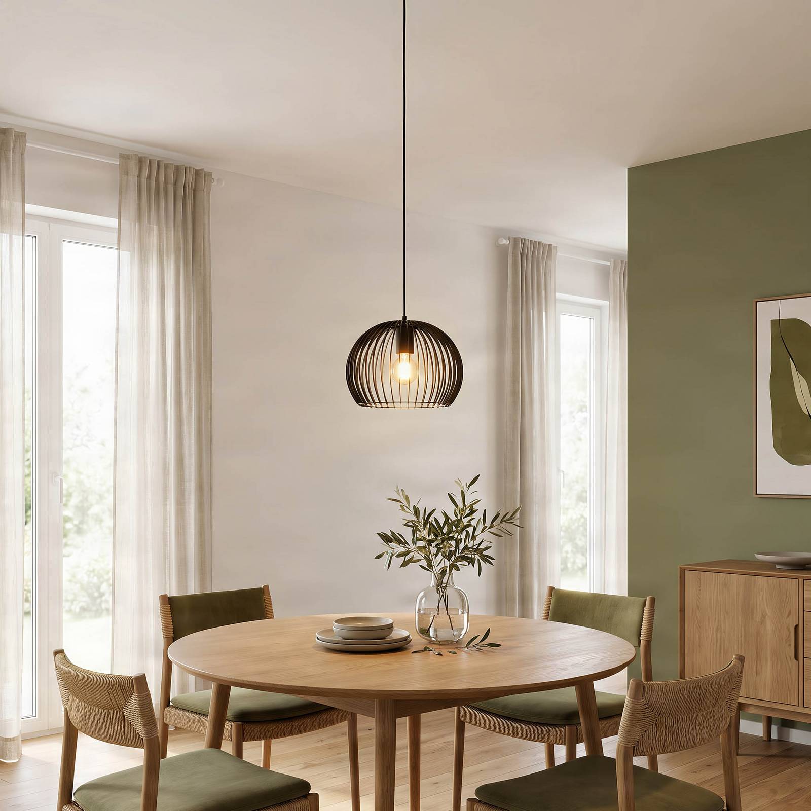 TEMAR LIGHTING Hanglamp Larus van zwart staal, 1-lamp