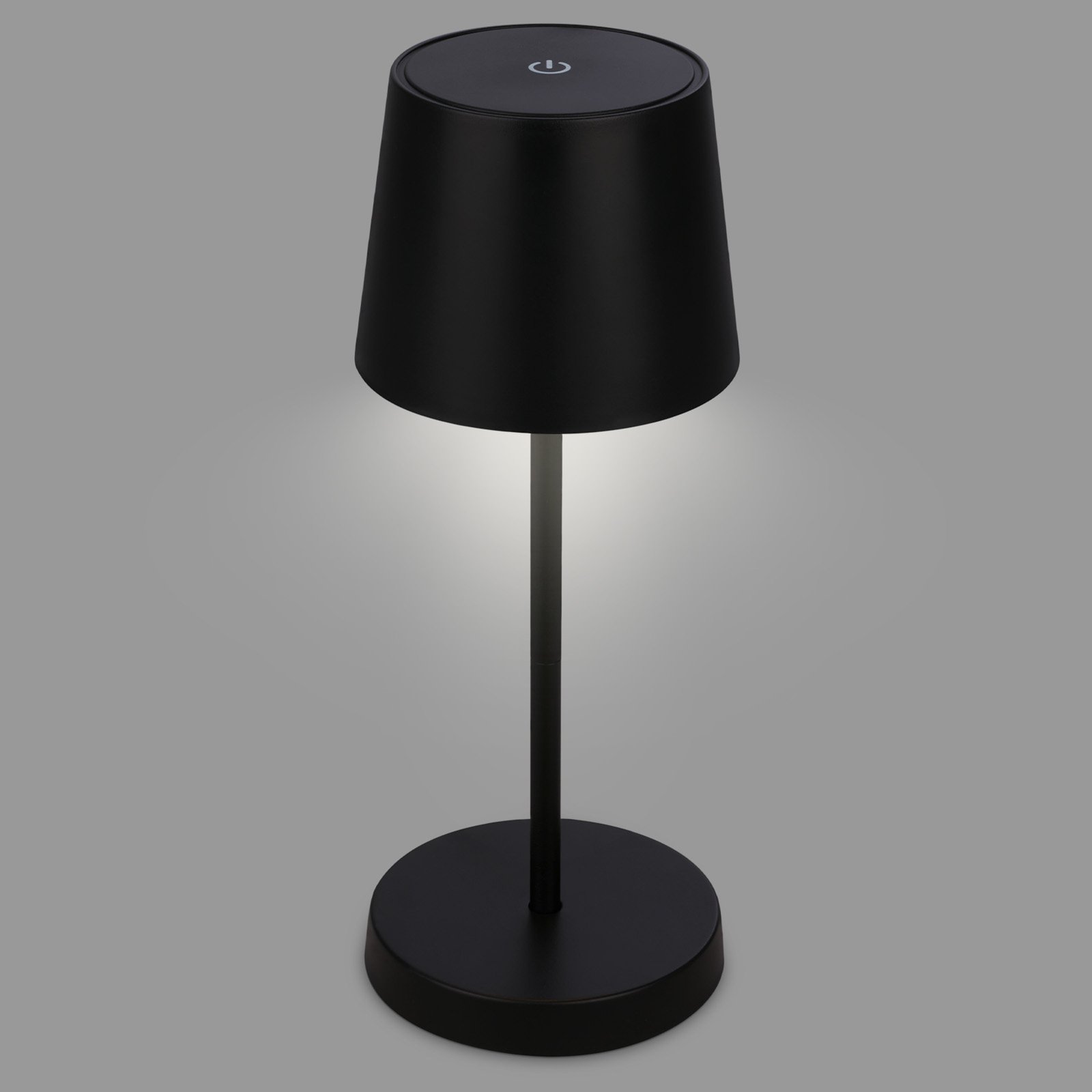 Piha LED galda lampa ar uzlādējamu akumulatoru, melna