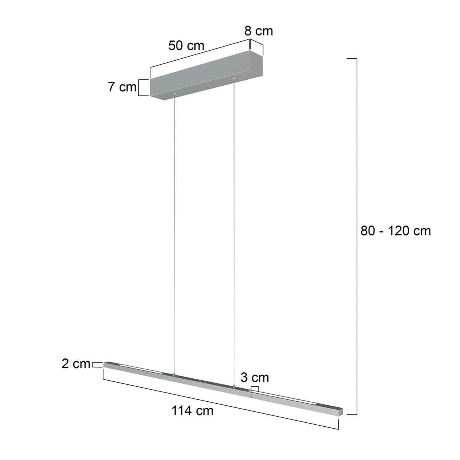 Hengelampe Bande, opp/ned, stål, 120 cm, CCT, dimmer