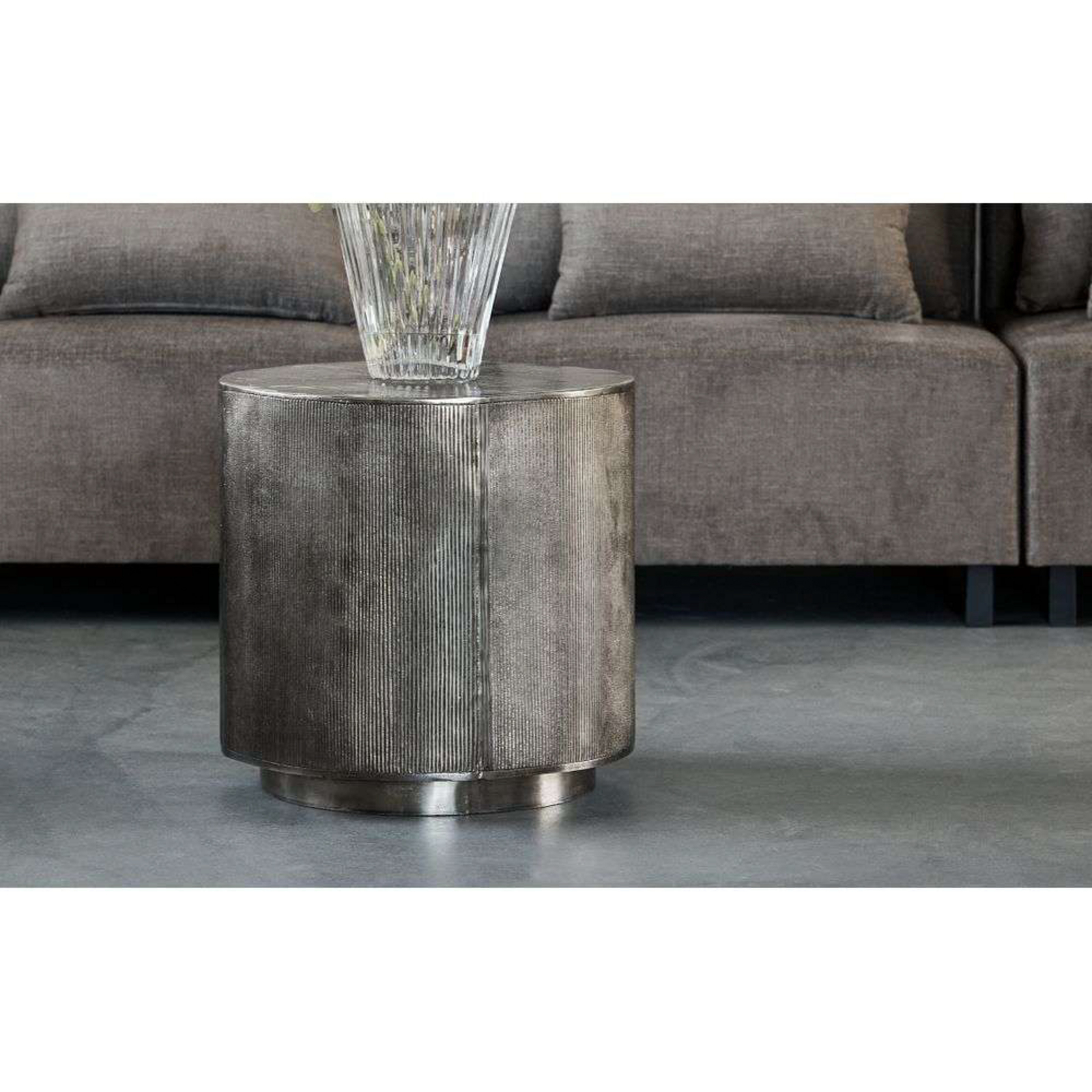 Rota Sofa de masă H50 Ø50 Brushed Silver - House Doctor