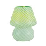 Lampă de masă Lindby Andriana, verde/alb, sticlă, Ø 15 cm