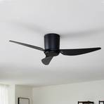 Stropní ventilátor Lindby Aulo, černý, DC, tichý, Ø 123 cm