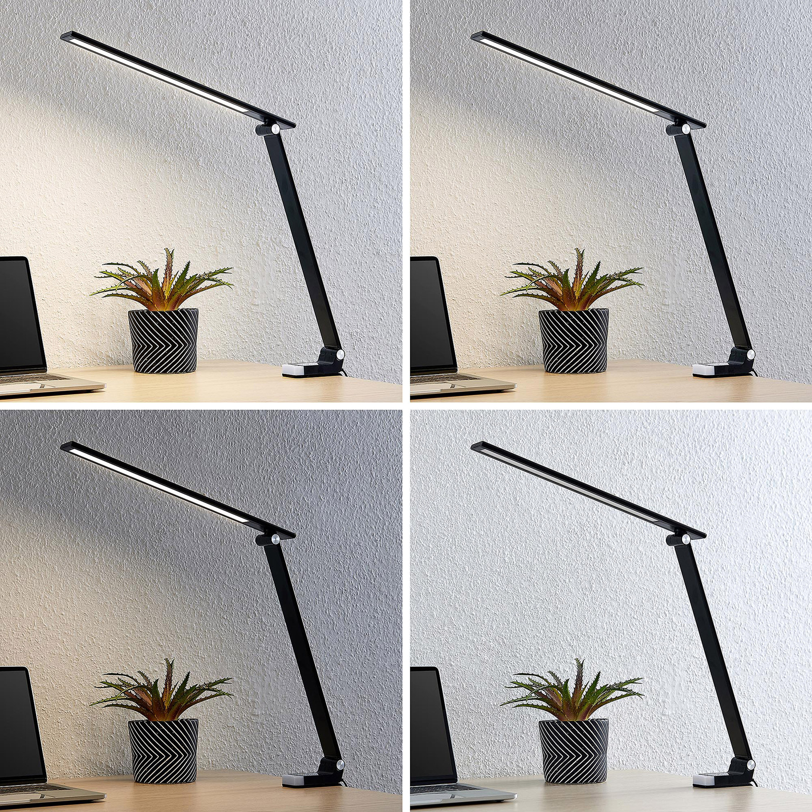 Prios Tamarin LED-bordlampe, dimbar, svart