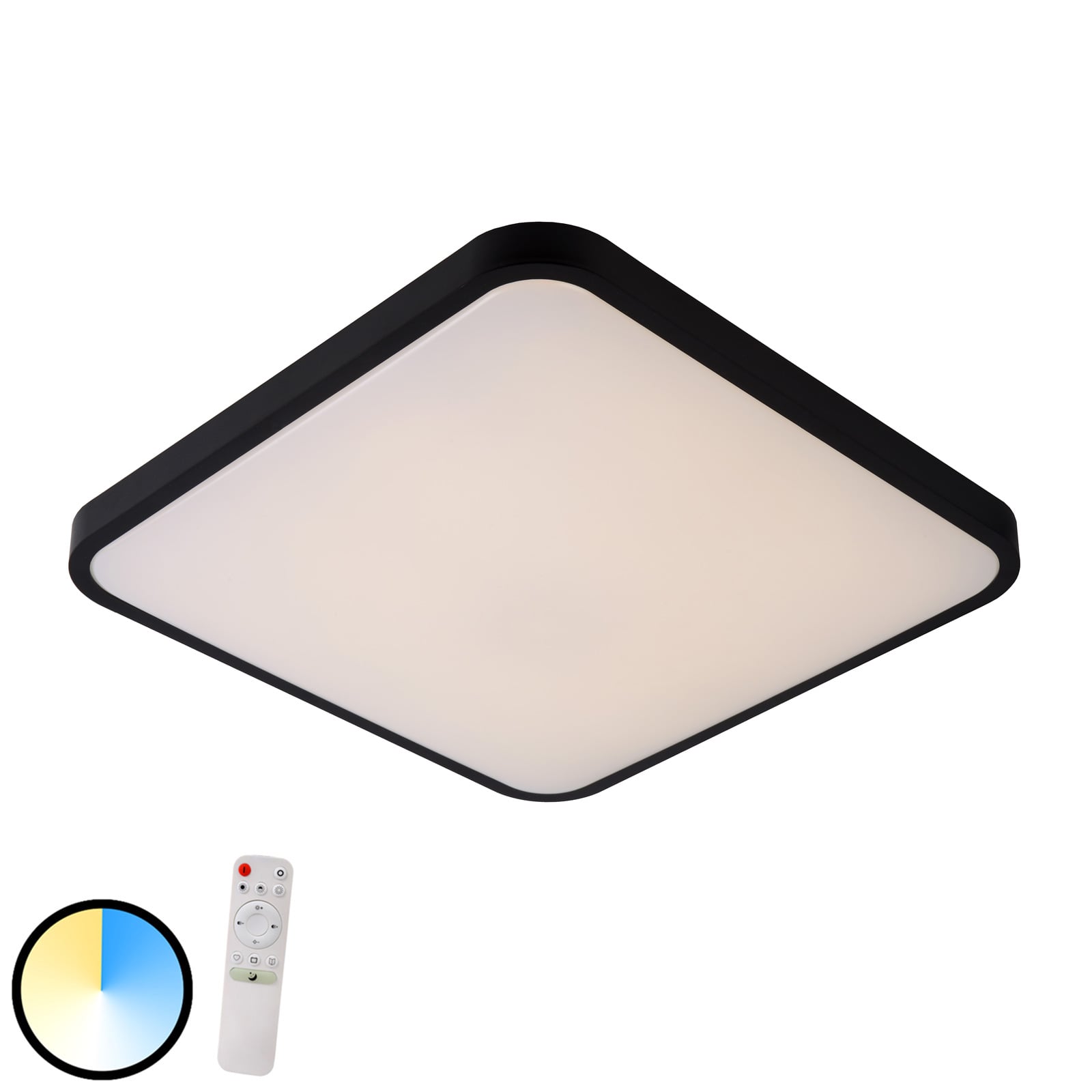 Lucide Polaris LED ceiling light 43.4 cm x, for Living / Dining Room, metal, PMMA, 40 W, energy efficiency: A+, L: 43.4 cm, W: 43.4 cm, H: 8.6 cm