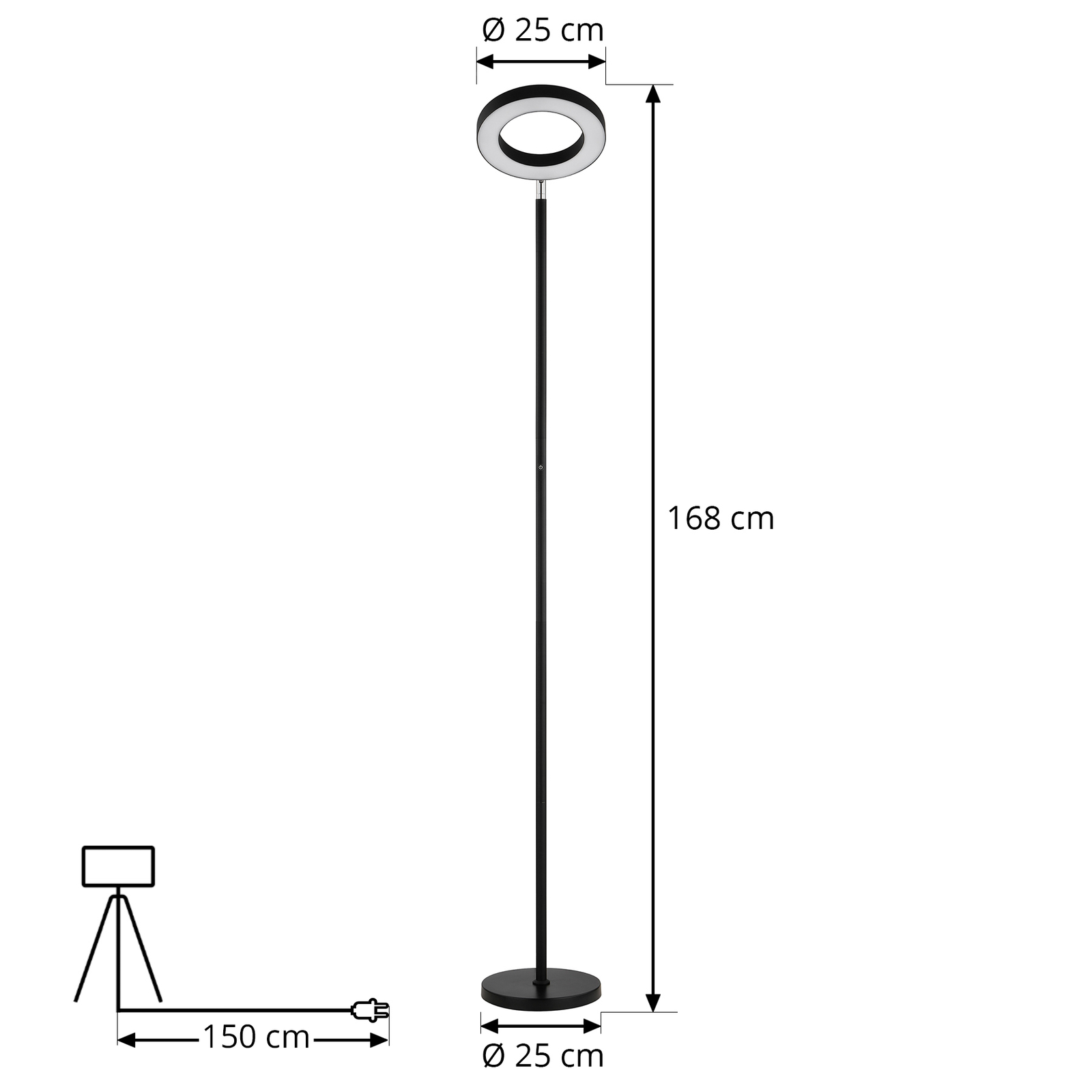 Lindby Smart LED stojacia lampa Cilian, RGBW, Tuya, Zigbee, Hue