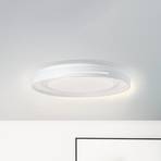 Lámpara de techo LED Barty, blanco/cromo, Ø 48,5 cm, CCT, metal