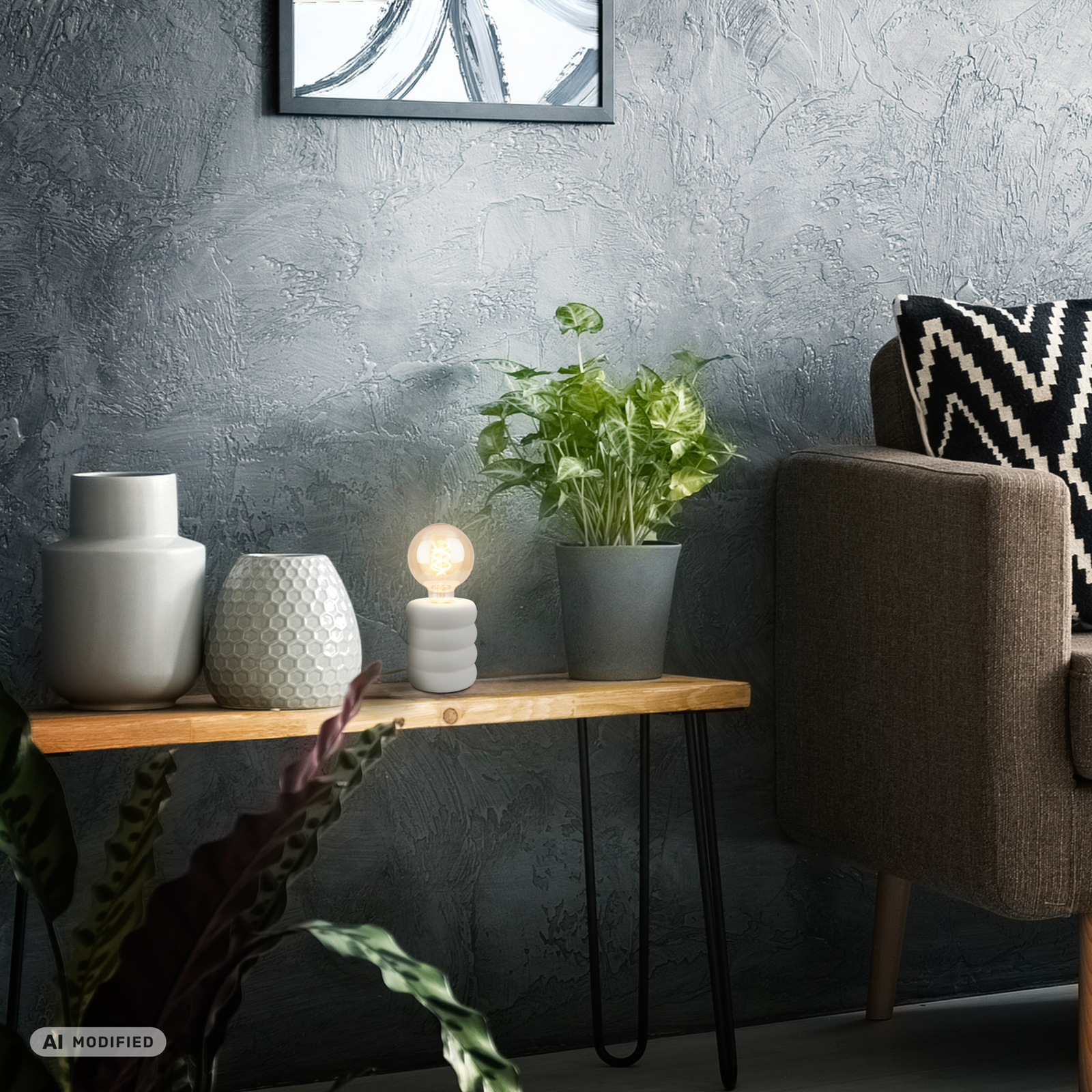 Lampa de masă Foam, alb mat, ceramică, E27, 25 W, Ø 10 cm Lampa de masă Foam, alb mat, ceramică, E27, 25 W, Ø 10 cm