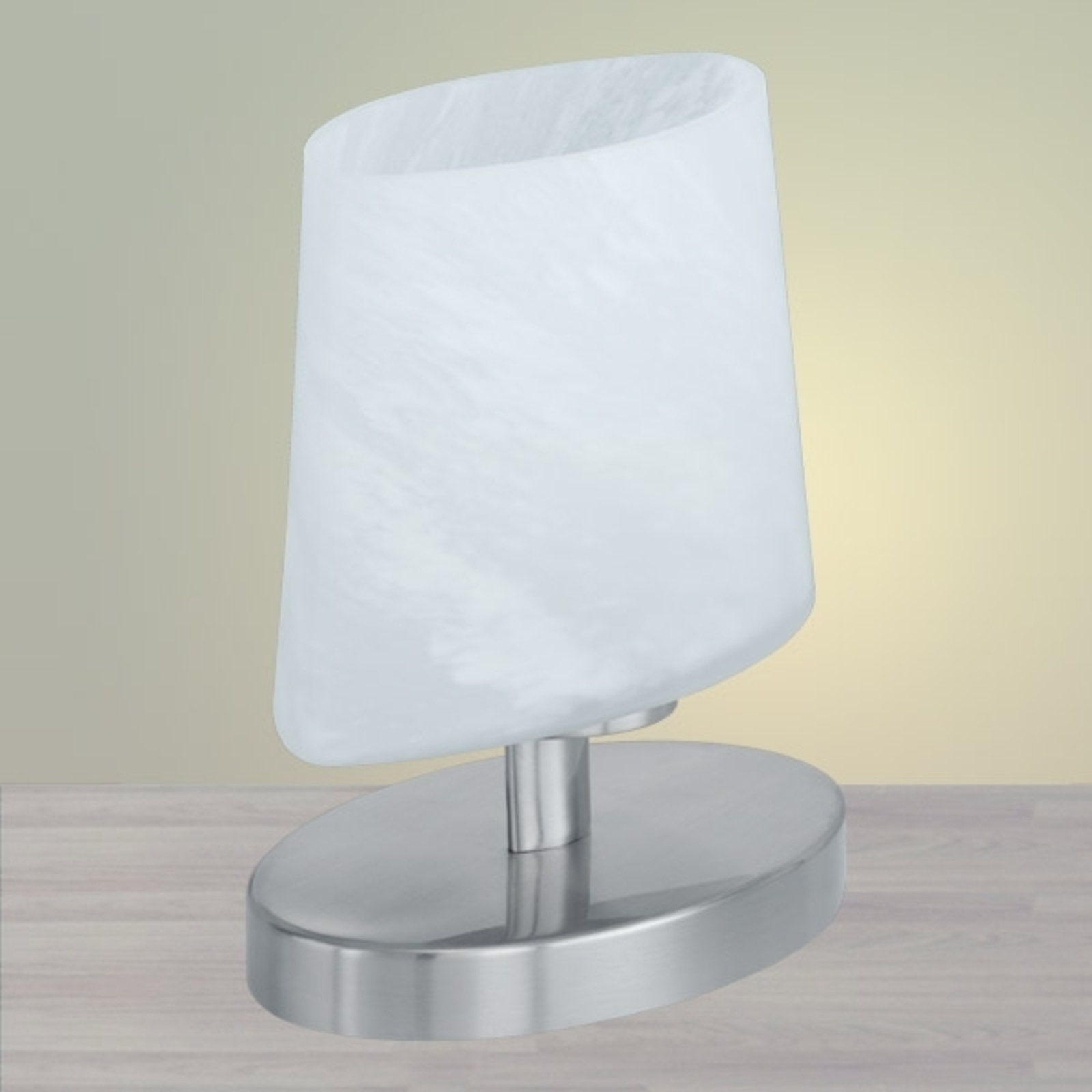 Trio Lighting Small table lamp Oval, matt nickel, for Living / Dining Room, glass, metal, G9, 28 W, energy efficiency: C, W: 15 cm, H: 18.5 cm