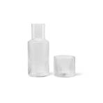 ferm LIVING carafe set Ripple Small, clear, glass, 2-piece