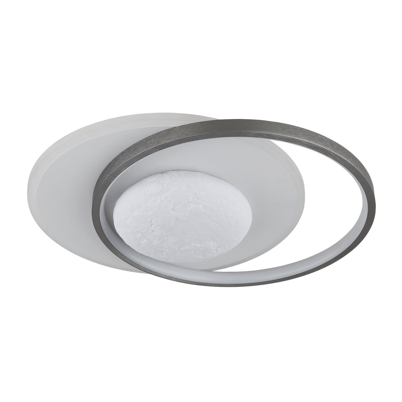 Candeeiro de teto LED Moon, preta/cinzenta, metal, 37 cm Candeeiro de teto LED Moon, preta/cinzenta, metal, 37 cm