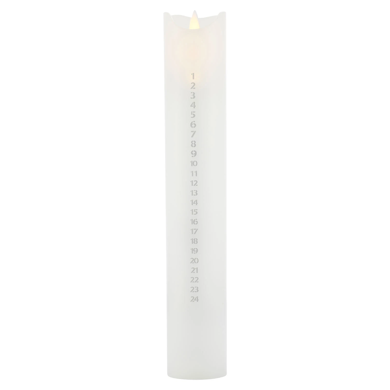 LED-Kerze Sara Calendar, weiß/silber, Höhe 29 cm