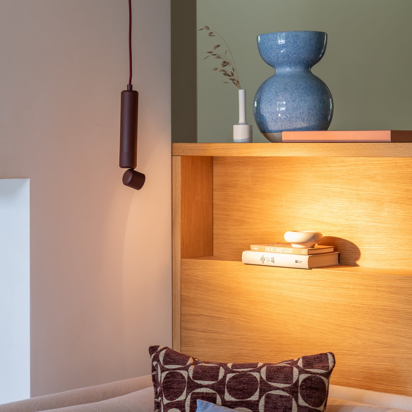 IT'S ABOUT ROMI – żyrandol LED „Milan”, bordowa, Ø 6 cm