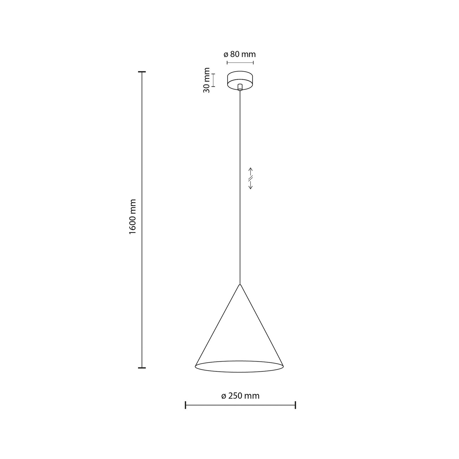 Závesné svietidlo Cono, 1-pl., Ø 25 cm, pieskové, E27 Závesné svietidlo Cono, 1-pl., Ø 25 cm, pieskové, E27