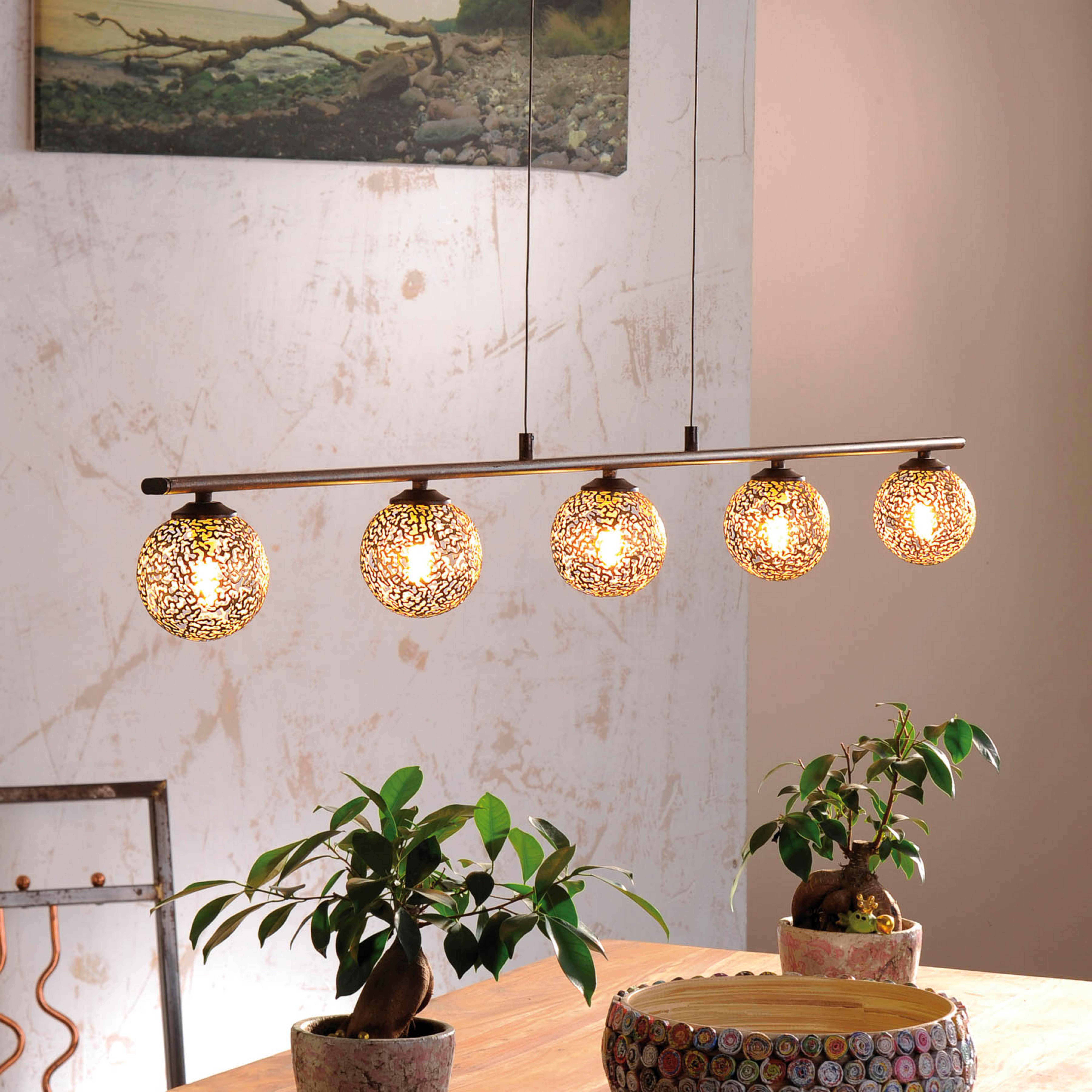 Paul Neuhaus κρεμαστό φωτιστικό Greta, 132 cm, 5-φωτιστικό, μέταλλο, G9