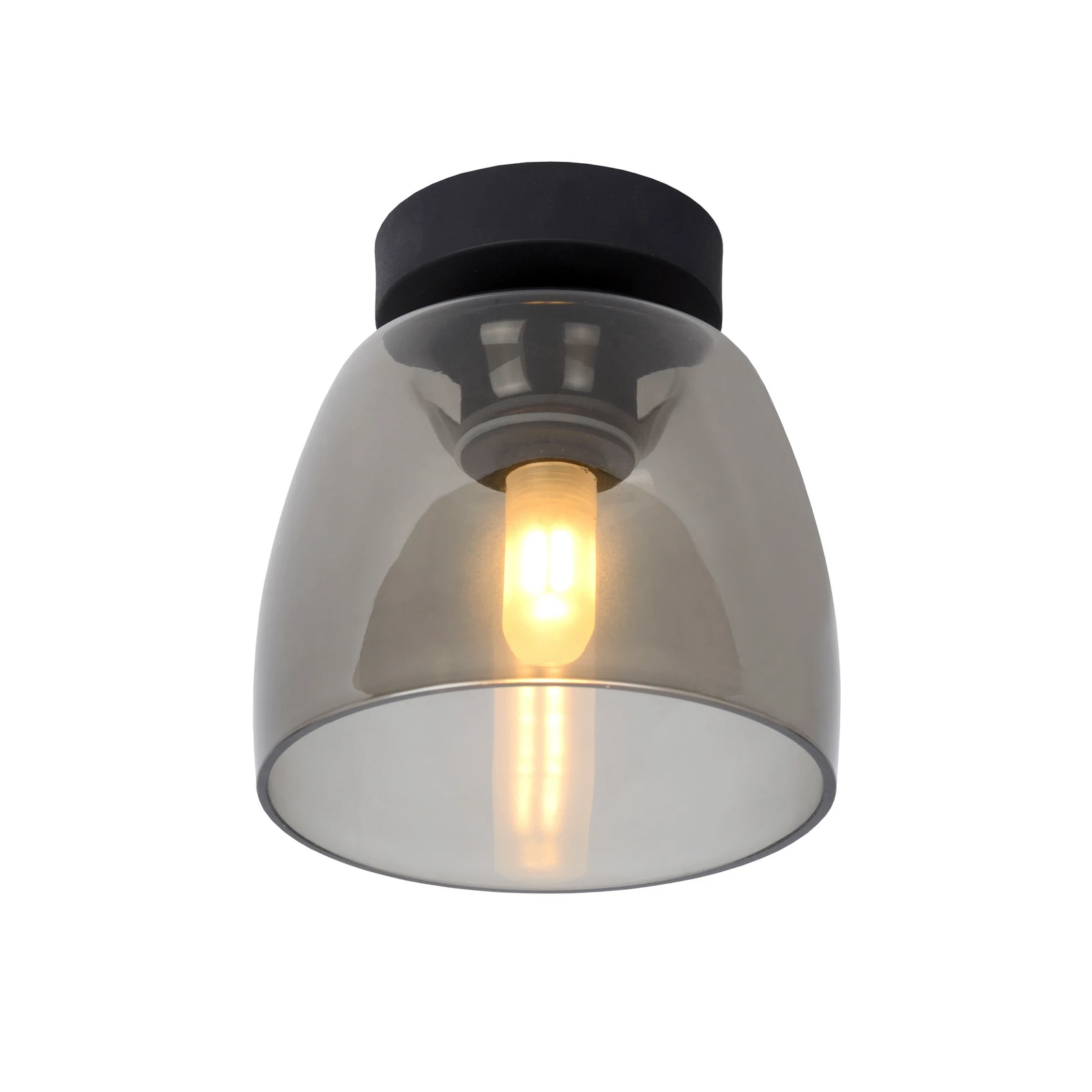 Tyler bathroom ceiling light, black/smoke grey