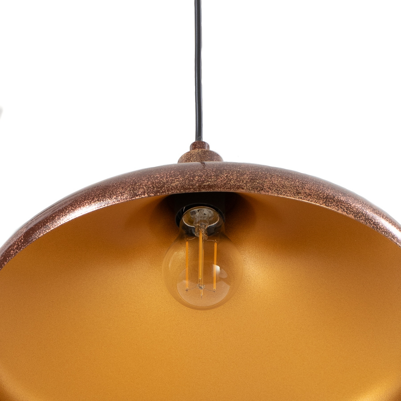 Claus pendant light, copper/gold, Ø 35 cm, metal