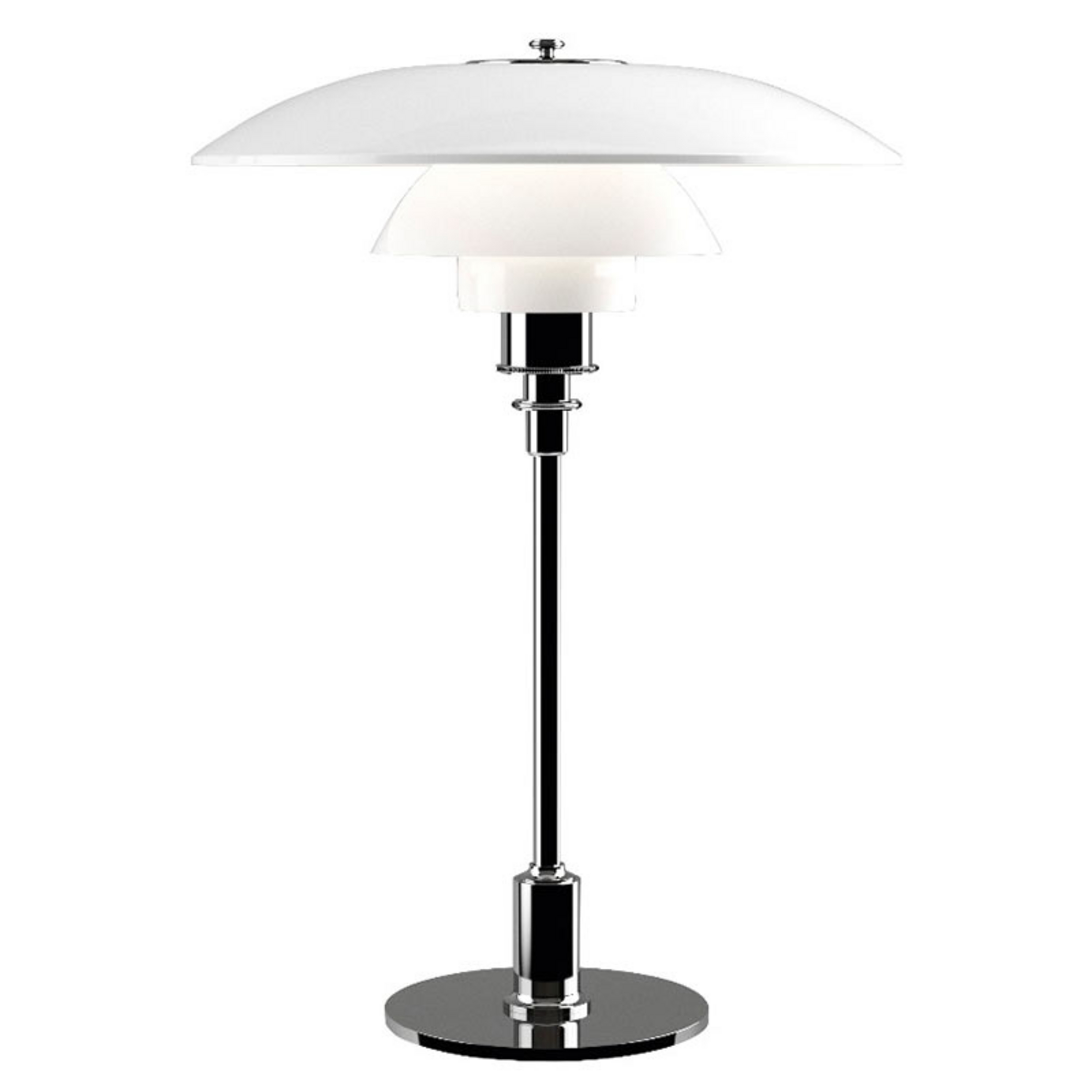 PH 3 1/2-2 1/2 pöytälamppu, kromi/valkoinen, 47 cm - Louis Poulsen
