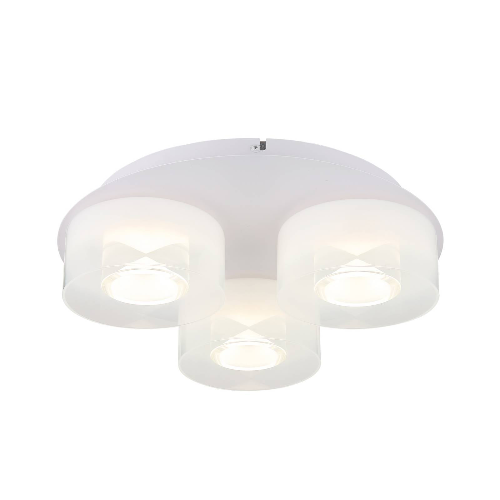 LED-Deckenlampe Belinda, Ø 38 cm, weiß, 3-flg., Glas