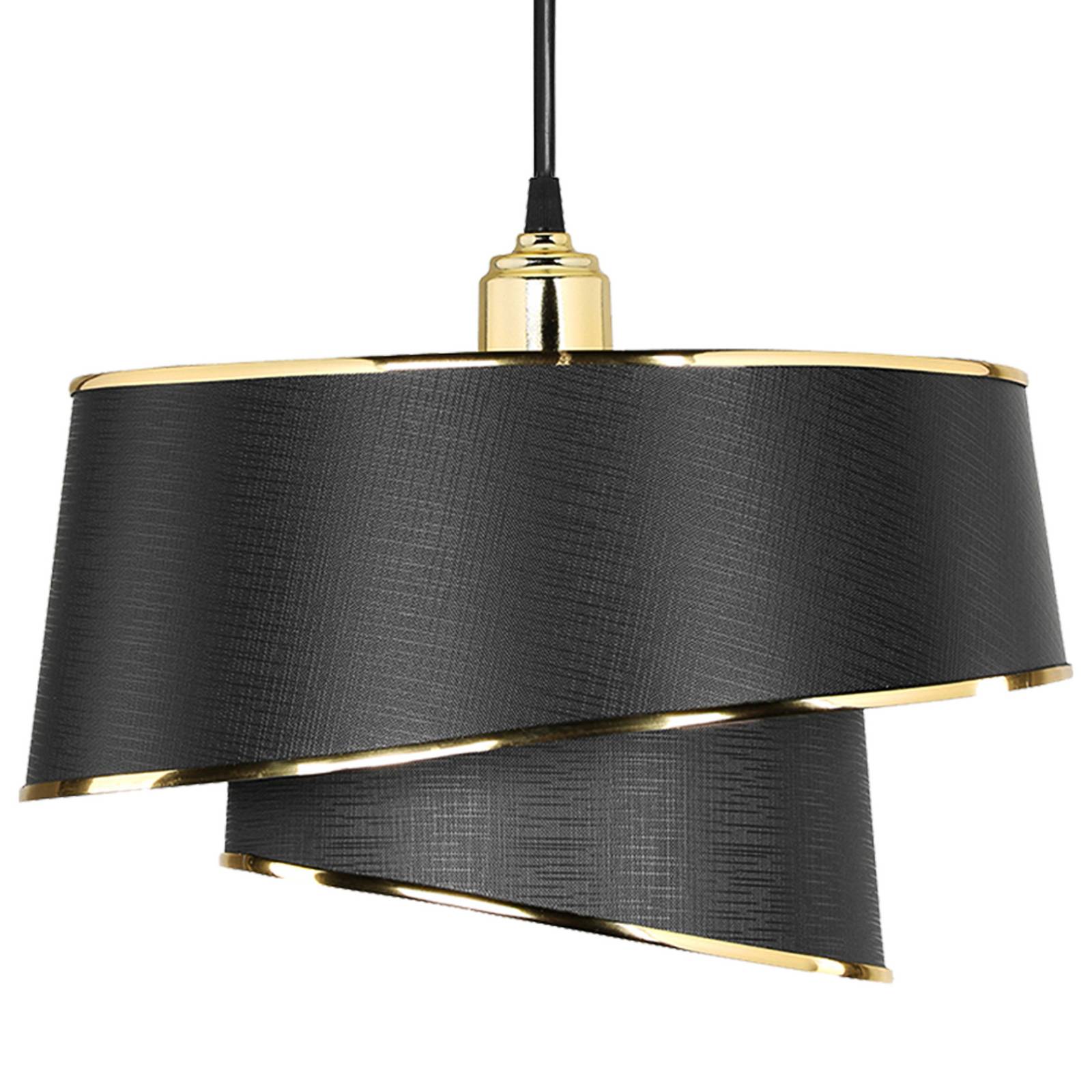 Hängeleuchte Lima, schwarz/gold, Stoff, Metall, Ø 32 cm günstig online kaufen