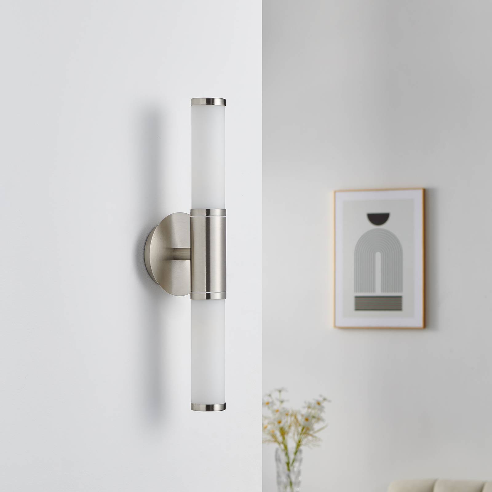 Wandleuchte Palmo, 2-flammig nickel günstig online kaufen