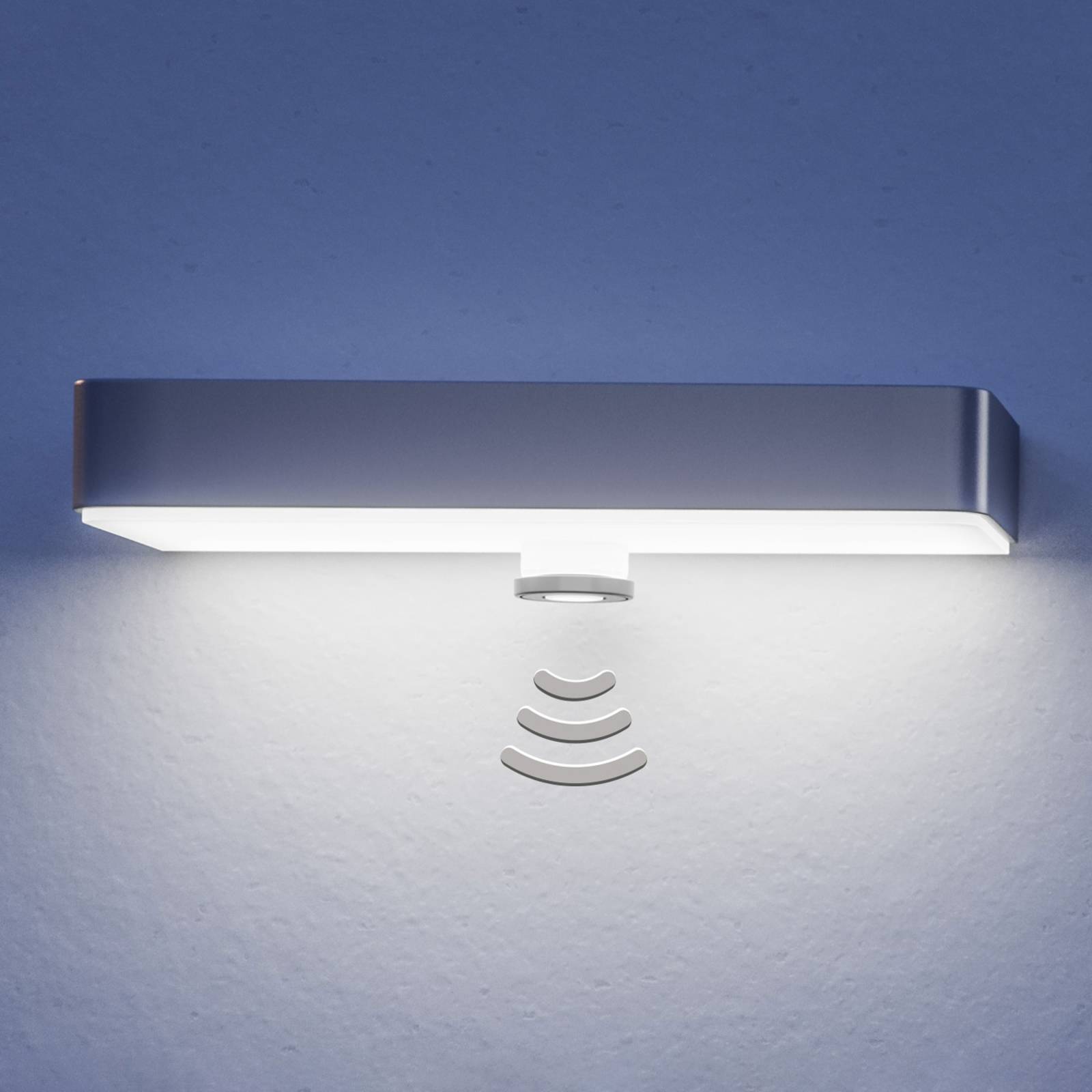 Steinel STEINEL XSolar SOL-O LED wall lamp sensor black, plastic, glass, 1.5 W, energy efficiency: A+, W: 24.2 cm, H: 5.3 cm
