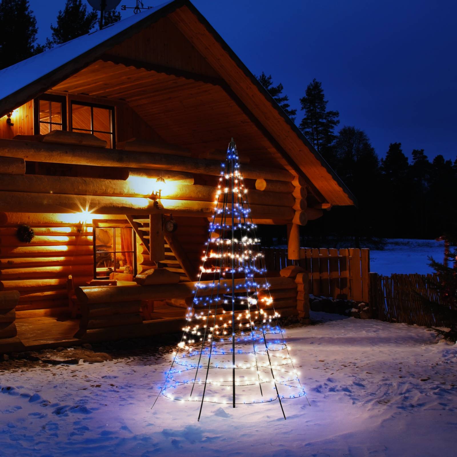 Drzewko świetlne Twinkly do użytku na zewnątrz, RGBW, wysokość 300 cm