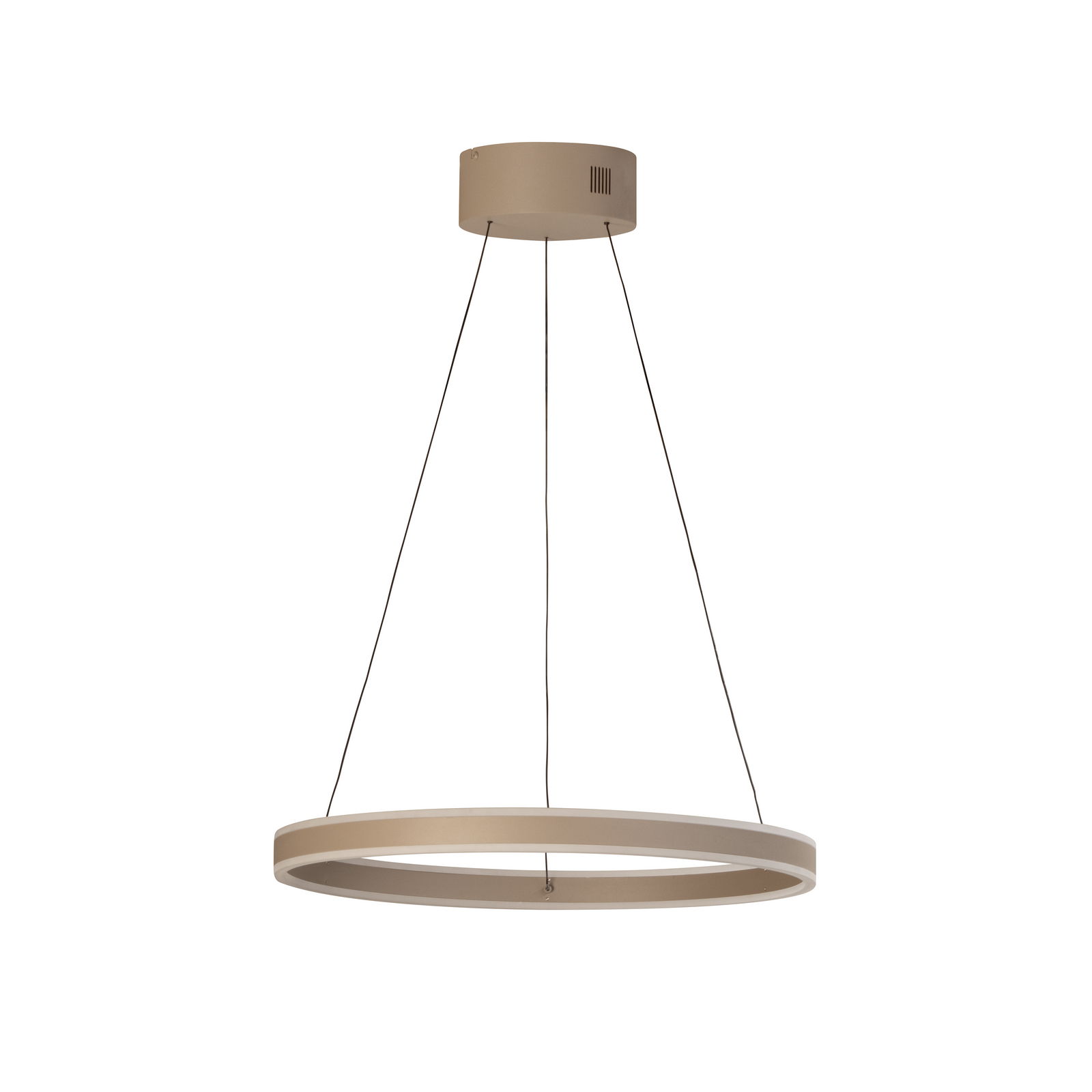 Żyrandol LED Silvio, Ø 60 cm, greige, metal, CCT