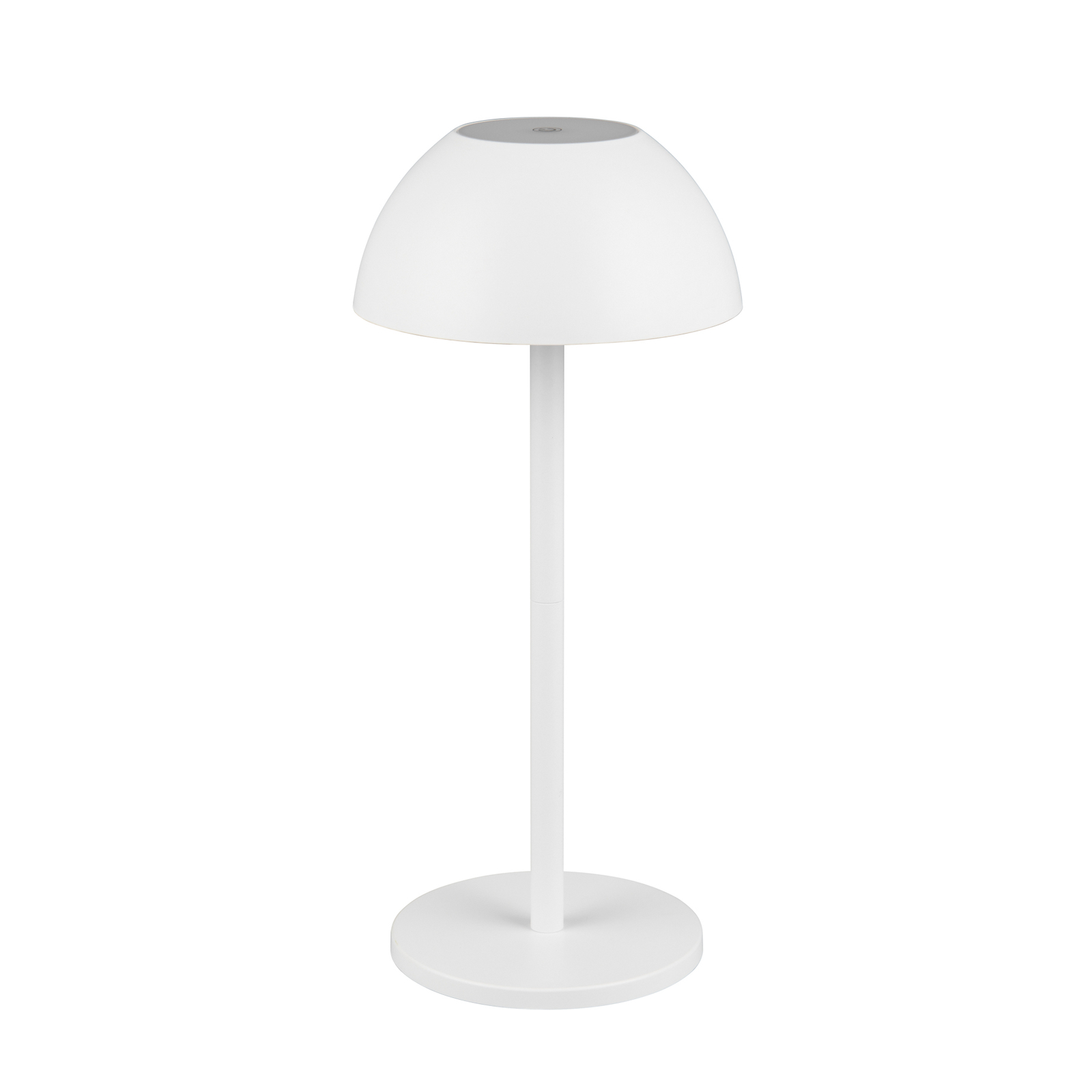 Ricardo LED įkraunama stalinė lempa, balta, 30 cm aukščio, plastikinė