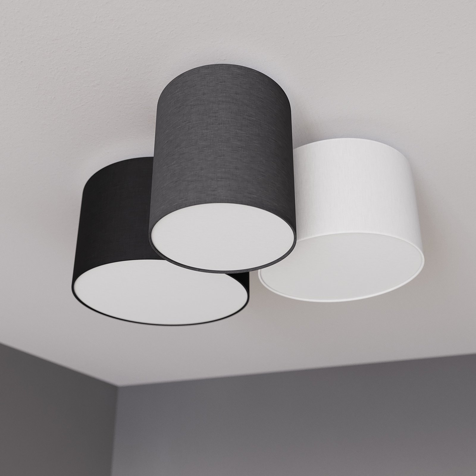 Laurenz 3 Plafonnier Grey/White/Brown - Lindby