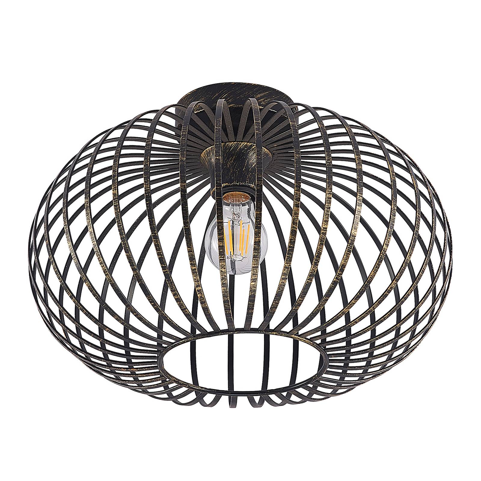 Lindby Ceiling Light - Living / Dining Room - Flush Ceiling Light - dimmable - Modern - Black
