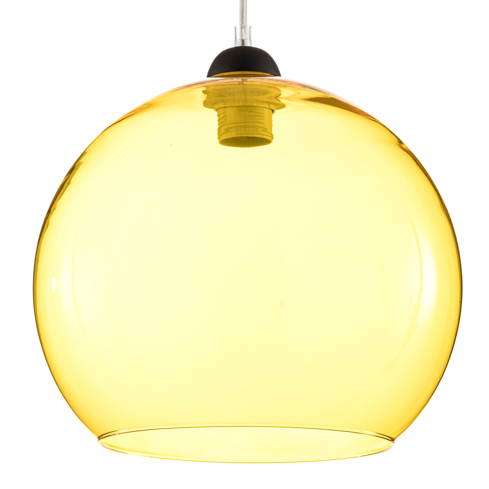 Colour hængelampe, gul glasskærm