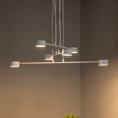 Lámpara colgante Modus 6, acero, 6 luces, GX 53, blanco