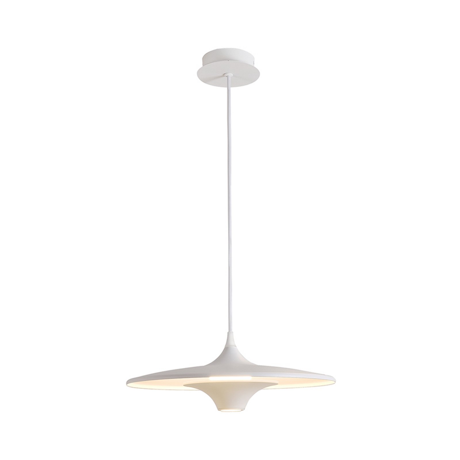 LED hanglamp Rene, wit, Ø 42 cm, metaal