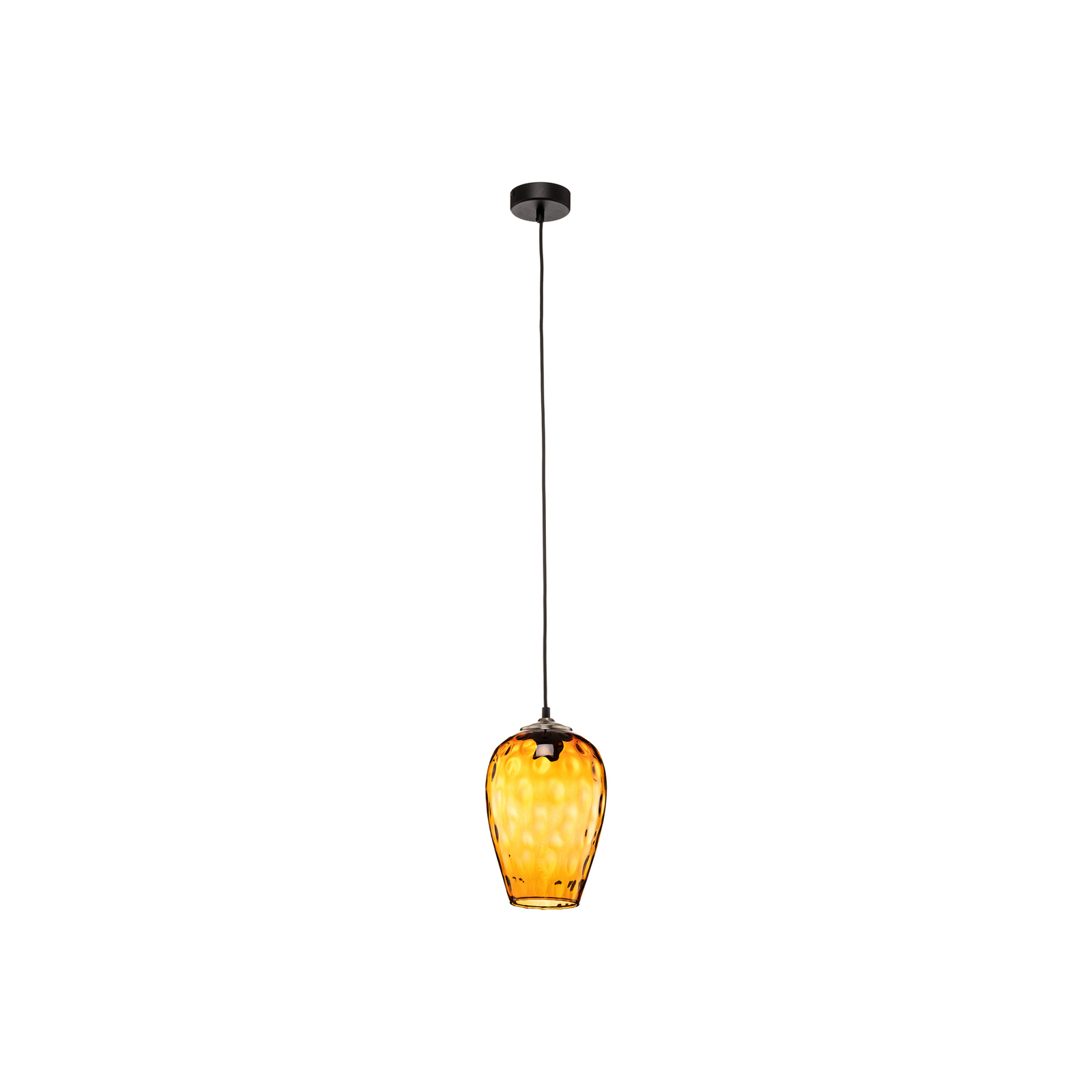 Hängelampe Linkeus II Glasschirm amber Ø 19cm