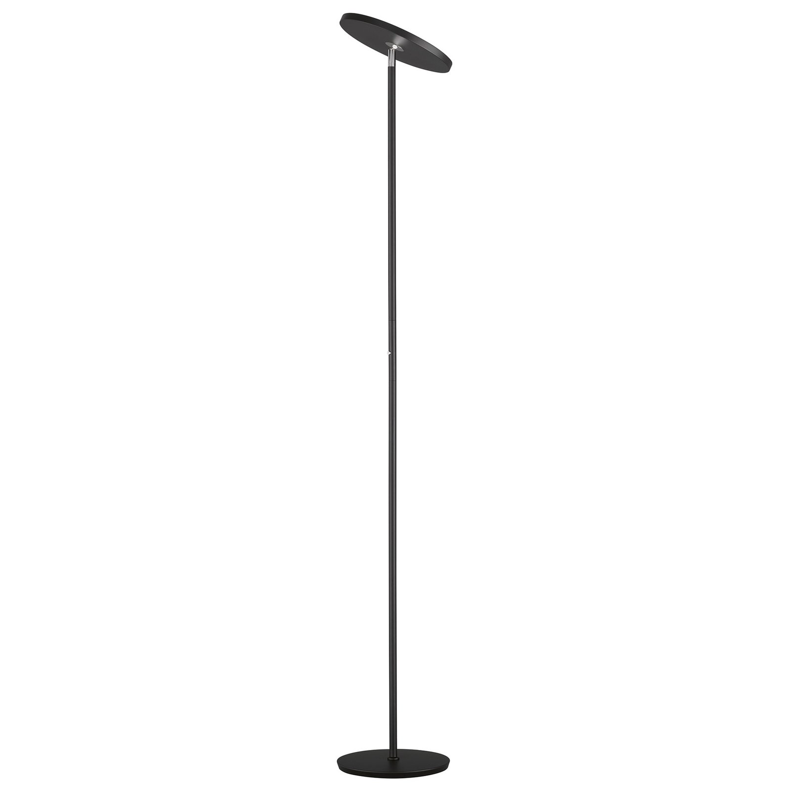 Lampa stojąca LED Fabi z metalu, ściemniana czarna