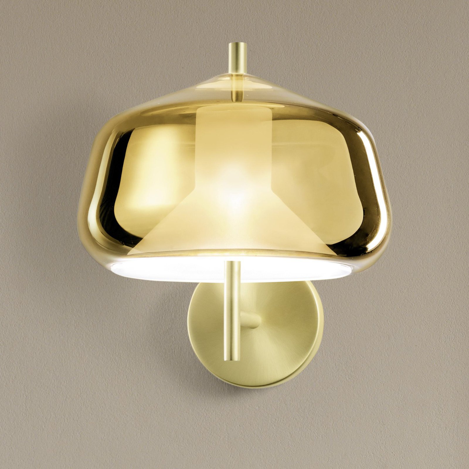 X-Ray wall light, gold-coloured, height 20 cm, glass