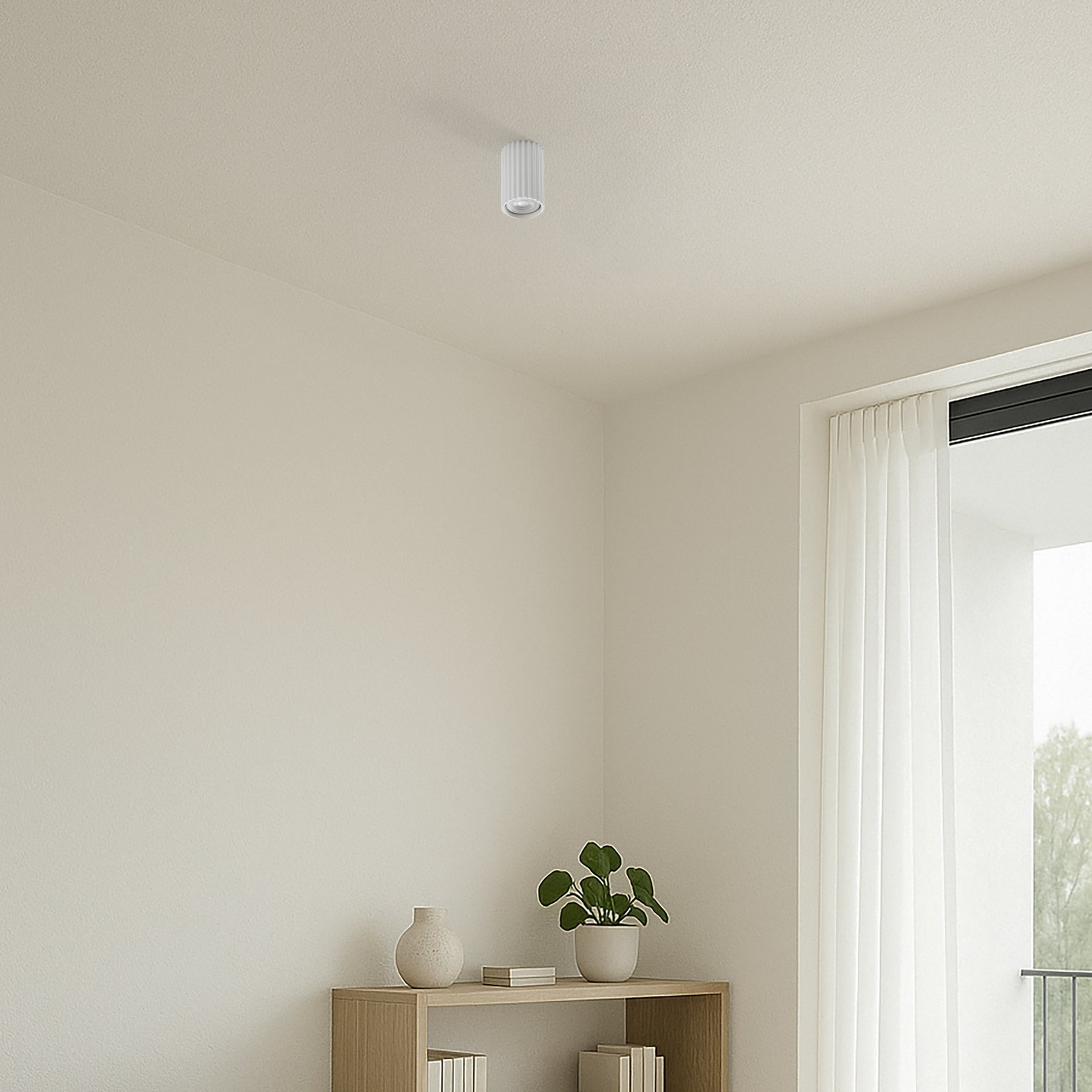 Plafonjera od karbona, bijela, visina 10 cm, aluminij Plafonjera od karbona, bijela, visina 10 cm, aluminij