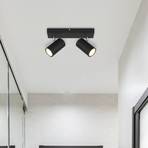 Robby takspotlight, svart, lengde 26 cm, 2-lys, metall