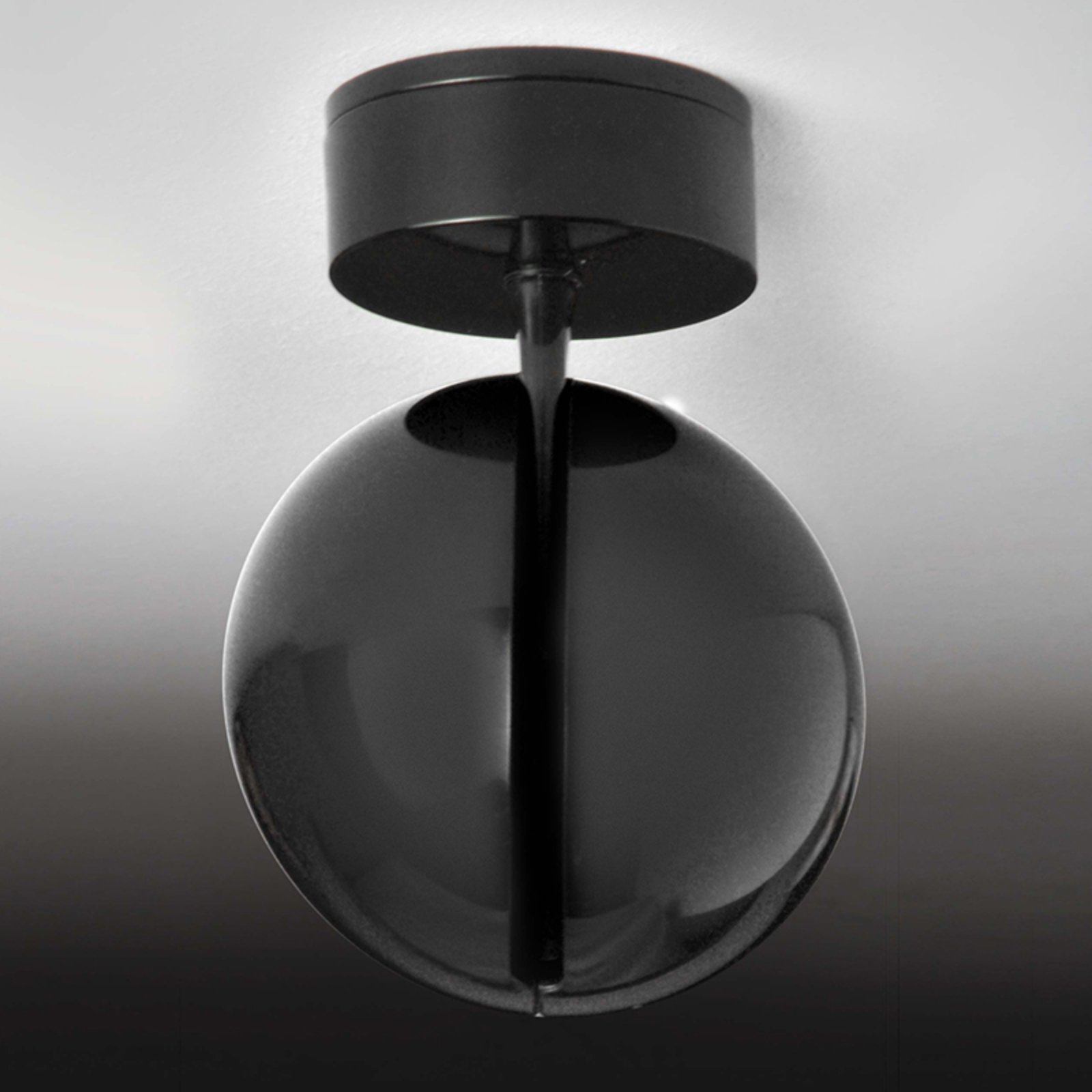 Milan Bo-La wandspot, ronde houder, zwart