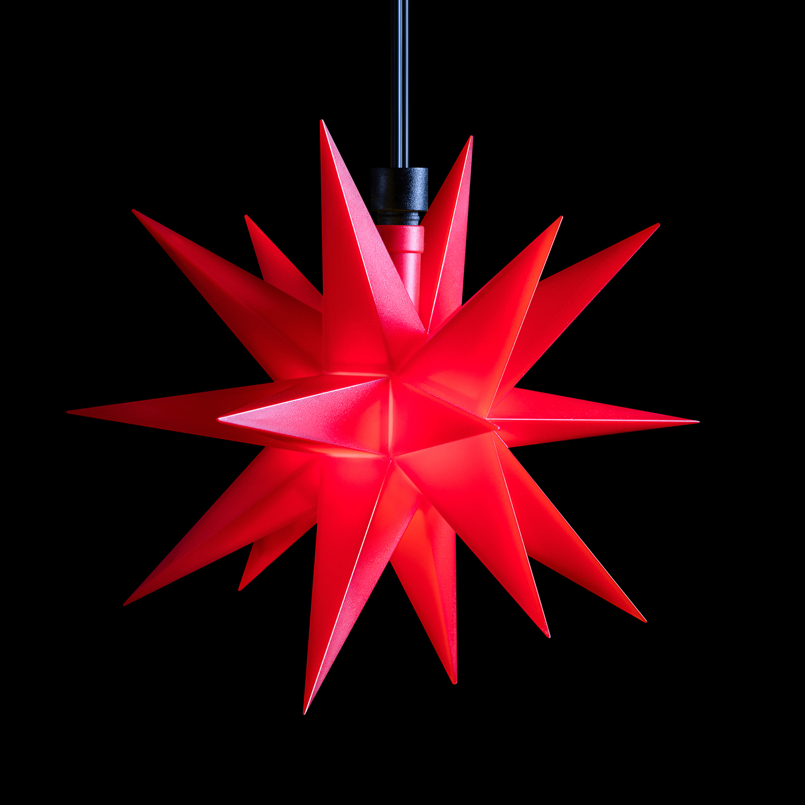 18-point outdoor LED star Ø 12 cm battery red