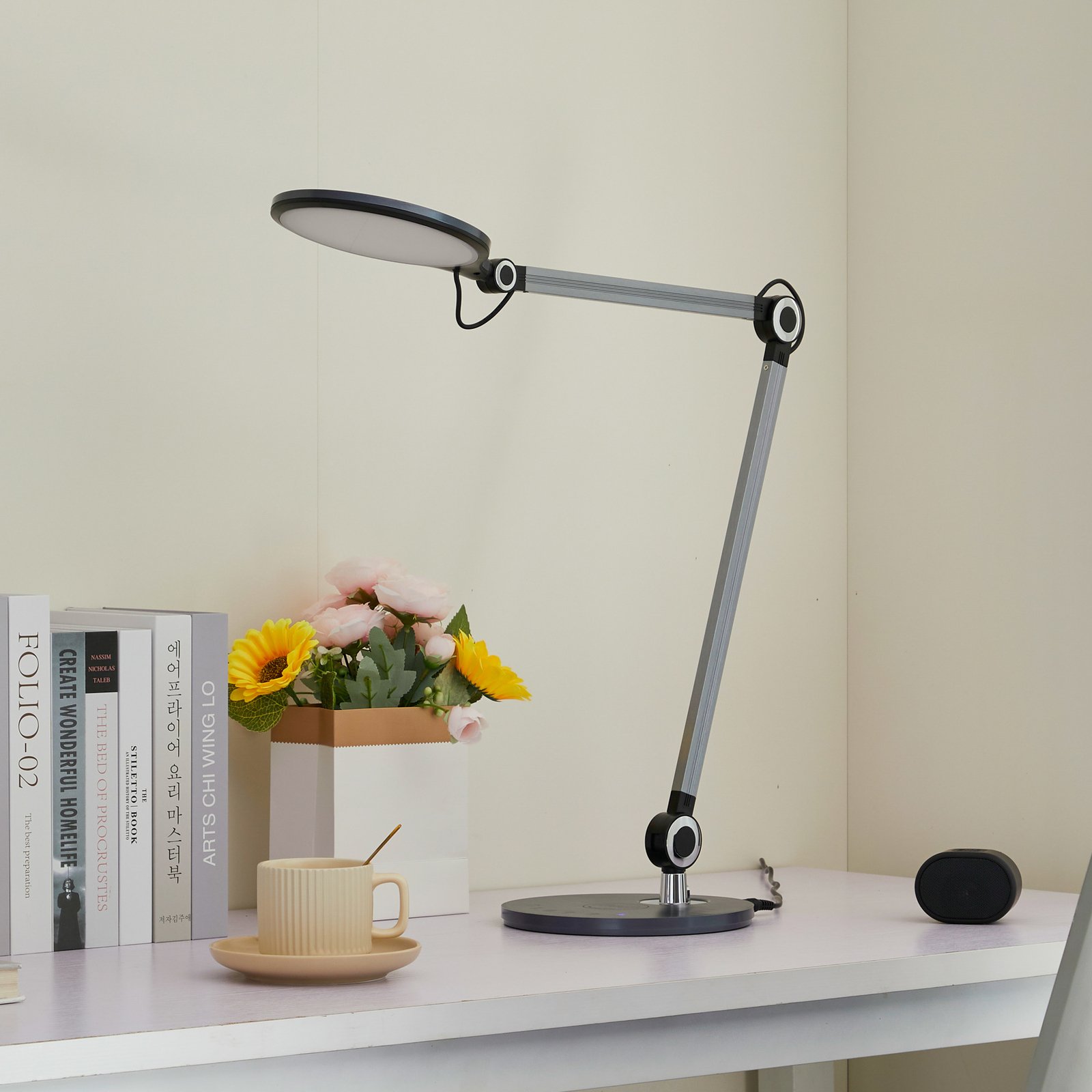 Nyxaris LED Asztali Lámpa CCT Grey - Lindby