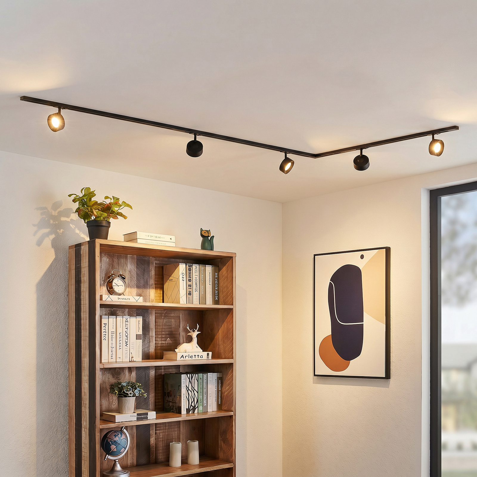 Systém lišt Linaro, Ø 9,5 cm, 5 žlábků, LED, černý – Lindby Systém lišt Linaro, Ø 9,5 cm, 5 žlábků, LED, černý – Lindby