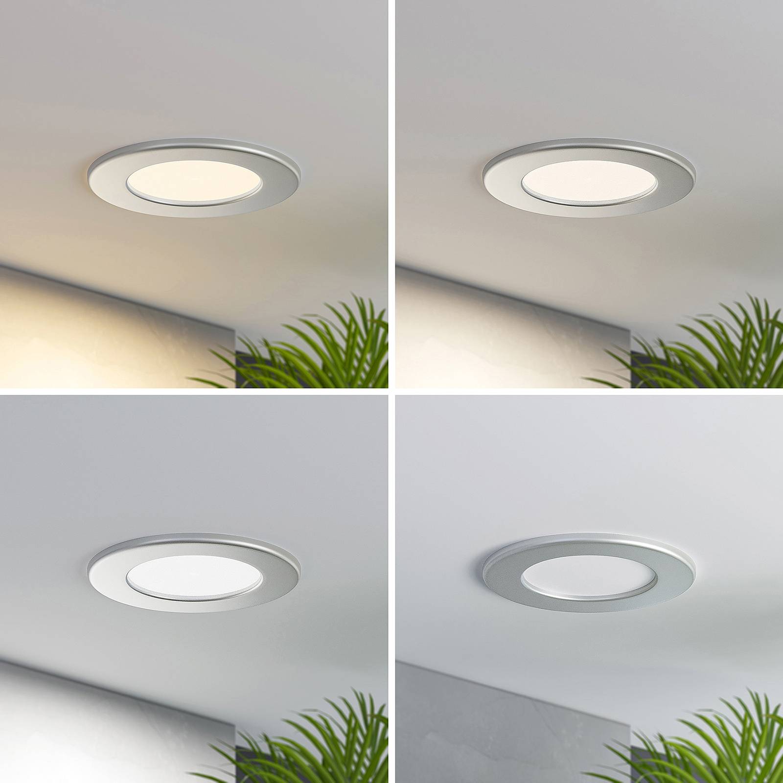 Oprawa wpuszczana LED Cadance, srebrna, 12 cm, zestaw 10 sztuk, CCT