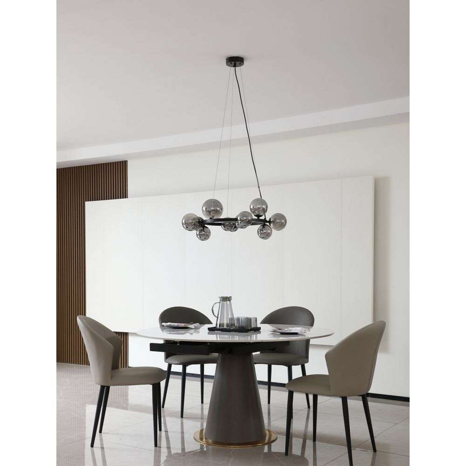 Naelen Round Candeeiro Suspenso Black/Smoke - Lucande