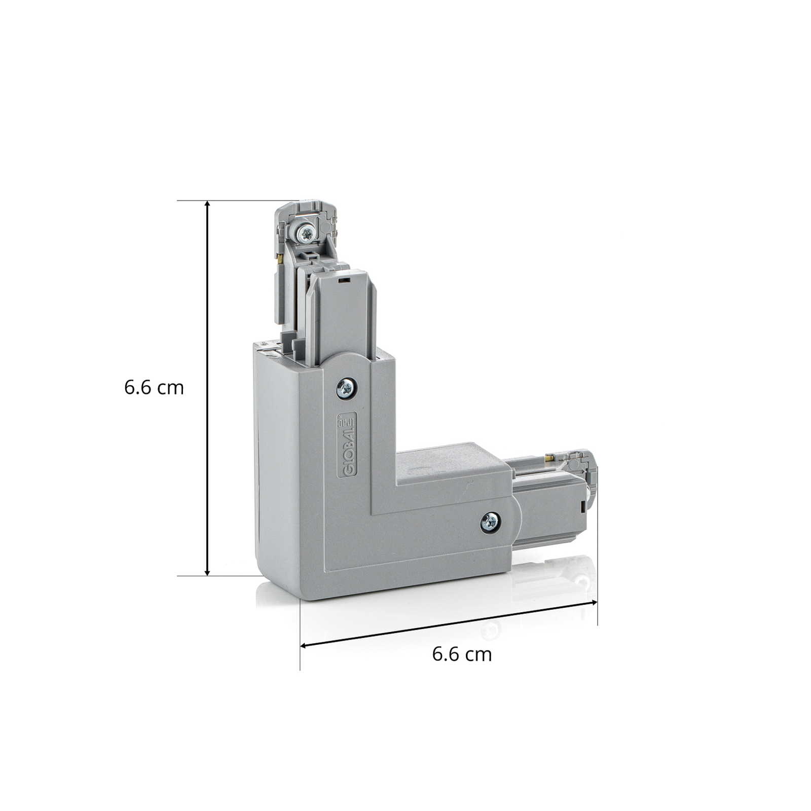 Conector de canto Noa, condutor de proteção no interior, cinzento