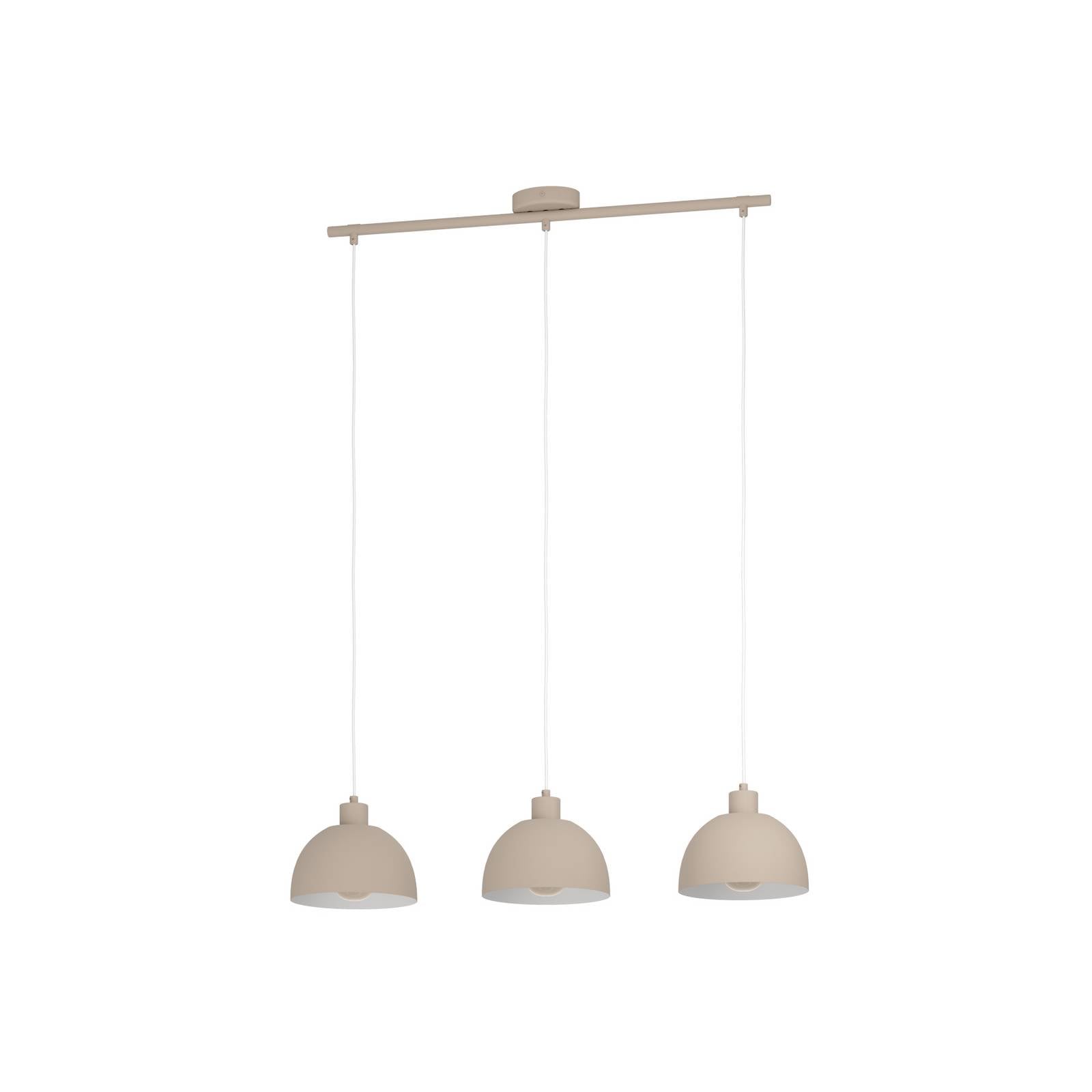 Hängeleuchte Cazalilla, sandbeige, 3-flammig, Metall, E27