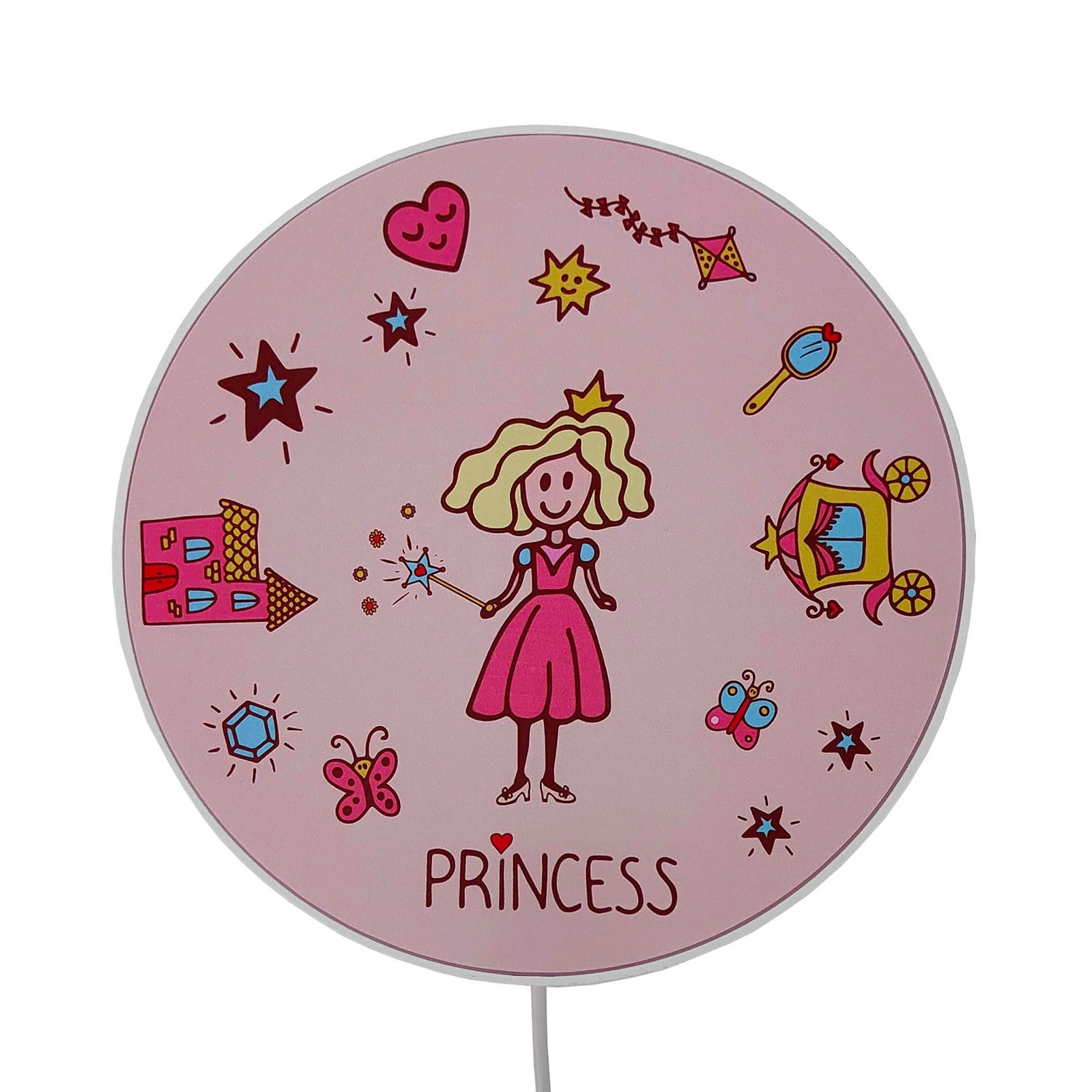 Wandlamp Princess met schakelaar en stekker