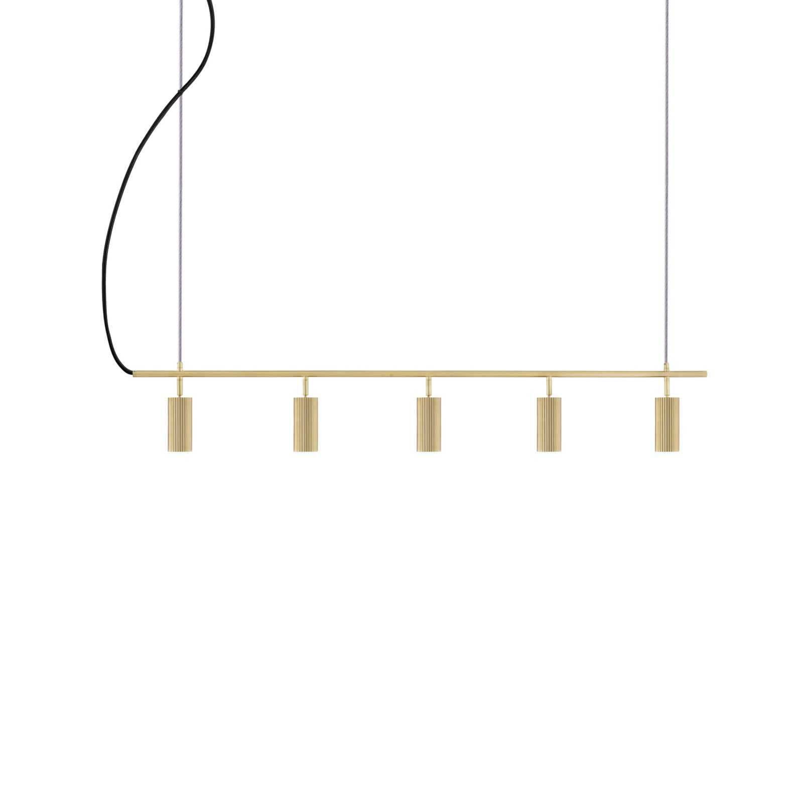Hubble 5 Pendellampe messing Länge 130 cm - Globen Lighting - Esszimmer - Skandinavisch - Aluminium - Mehrflammig